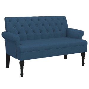 vidaXL Sitzbank mit Rückenlehne Blau 120x62x75,5 cm Stoff 372126