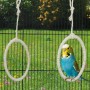 Relaxdays Vogelschaukel Ring Seegras Edelstahl Natur Silber Mit Karabiner 34 cm x 15 cm 60 g_5