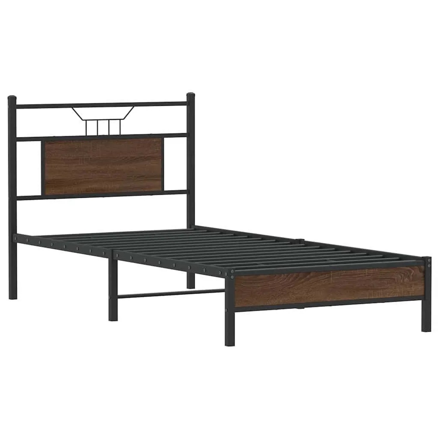 vidaXL Bettgestell ohne Matratze Braun Eiche 75x190 cm Holzwerkstoff 410698 günstig online kaufen