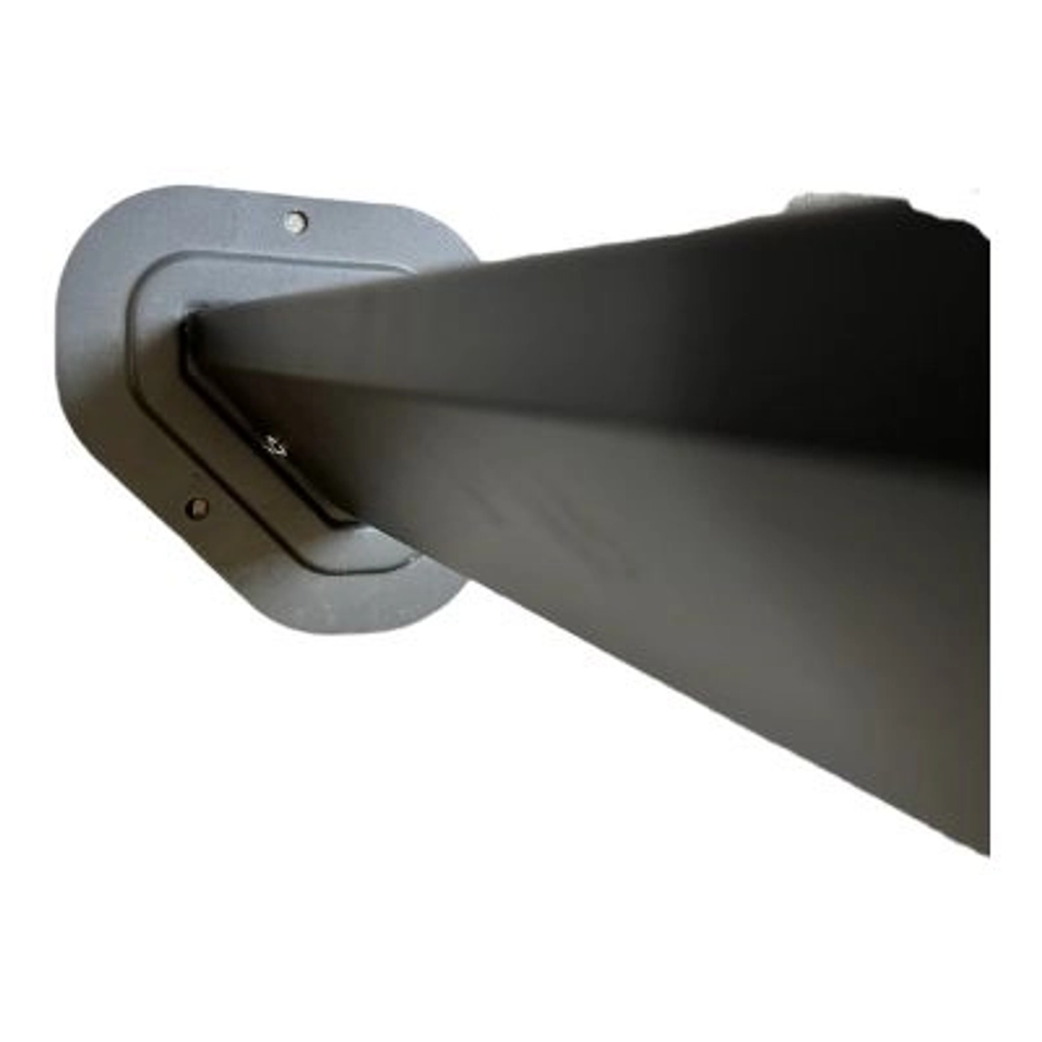 Detailaufnahme einer anthrazitfarbenen Stütze des Jet-Line Gartenpavillons Taneo.