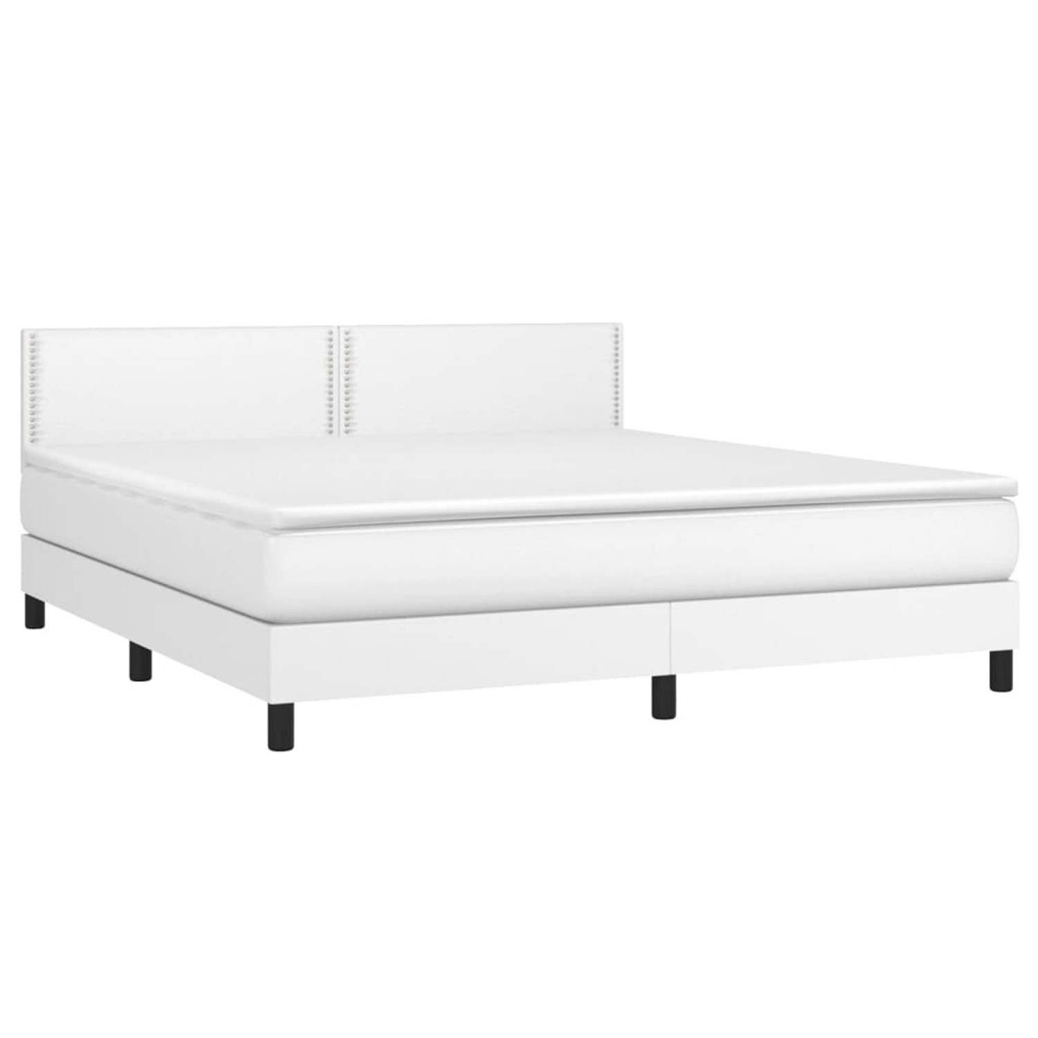 vidaXL Boxspringbett mit Matratze & LED Weiß 160x200 cm Kunstleder 3134172 günstig online kaufen