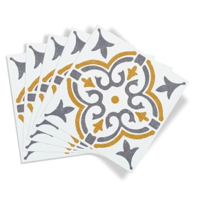 d-c-fix Wandfliesen Jamila, 6er-Set, 15x15 cm, goldfarbenes Dekor.