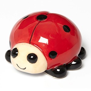 Brauns-Heitmann Porzellan Marienkäfer, rot-schwarz, ca. 6x6x3,5 cm, Osterdeko.