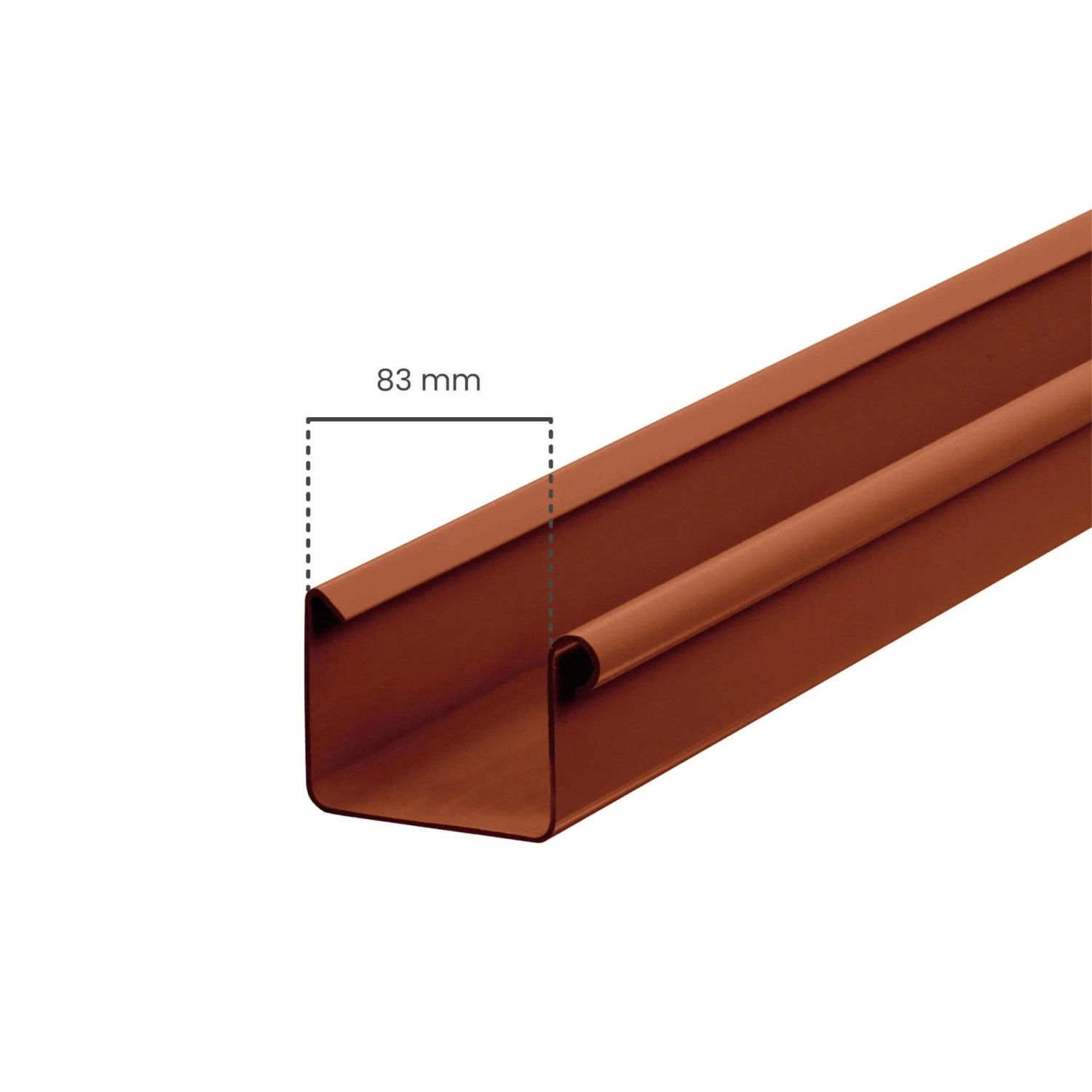 Inefa Kastenrinne, 200cm, NW 83, braun. Dachentwässerung aus PVC.