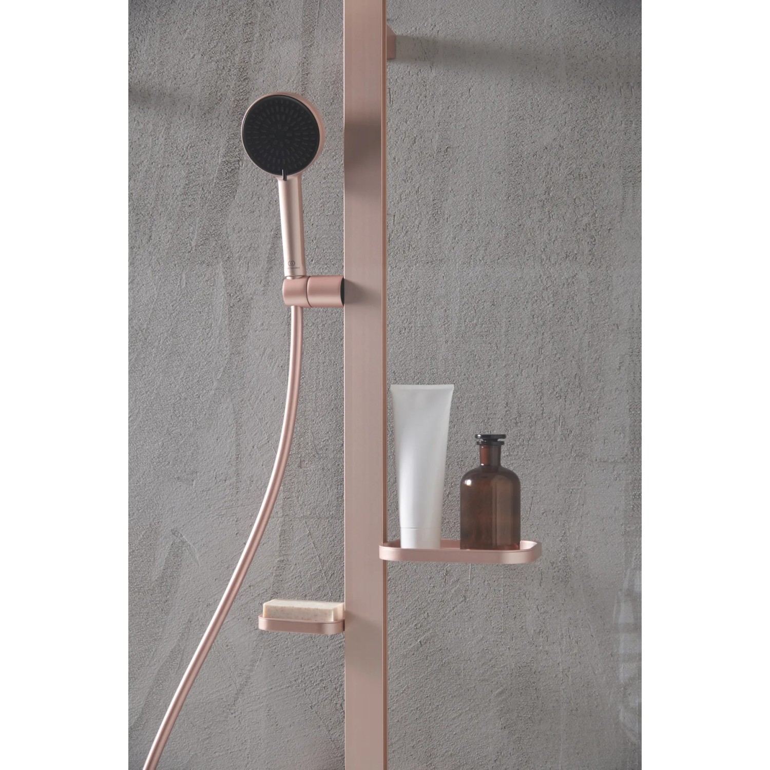 IMEX Thermostat-Duschset Line Top – 2-Wege, Roségold Gebürstet