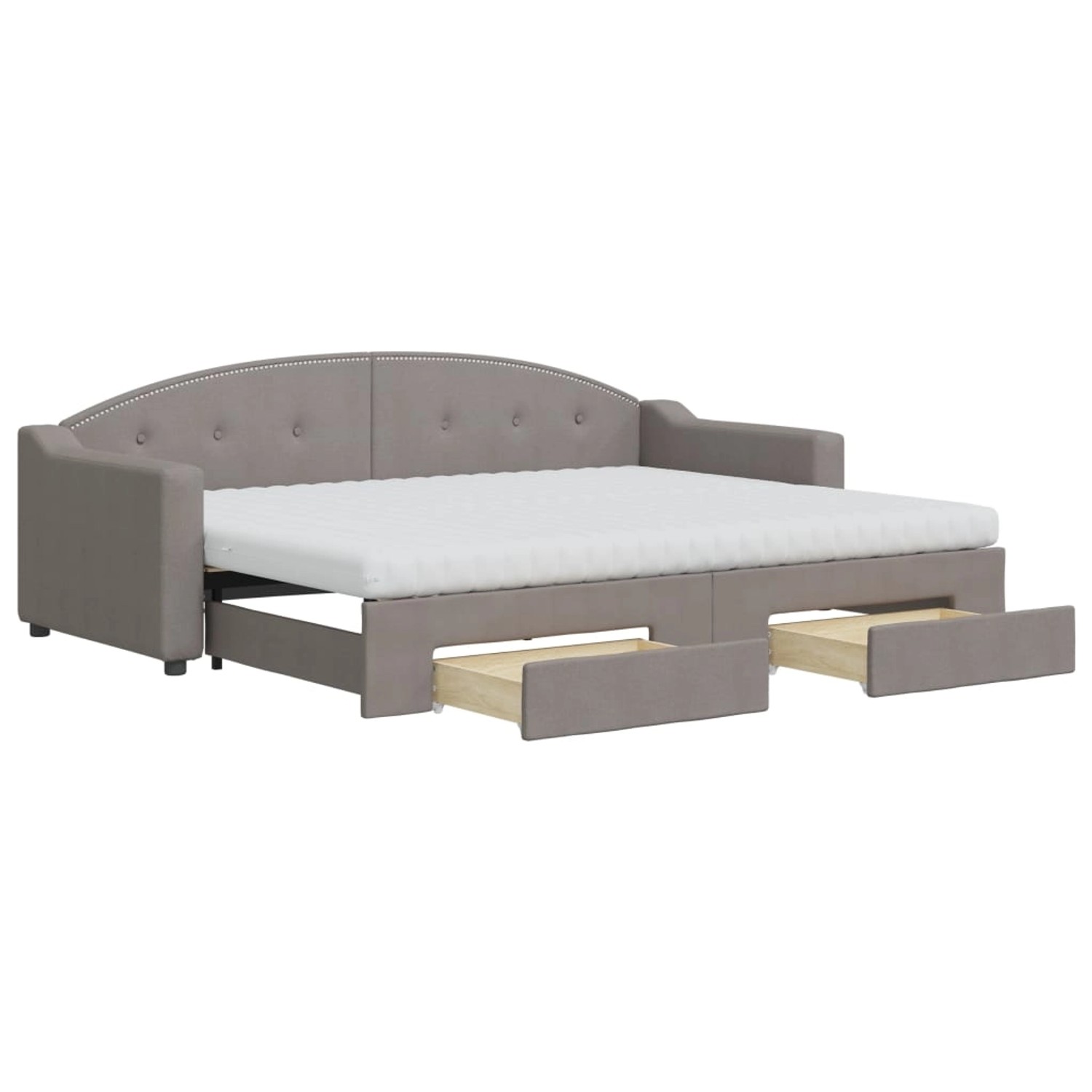 vidaXL Tagesbett Ausziehbar mit Schubladen Taupe 80x200 cm Stoff1885877 günstig online kaufen