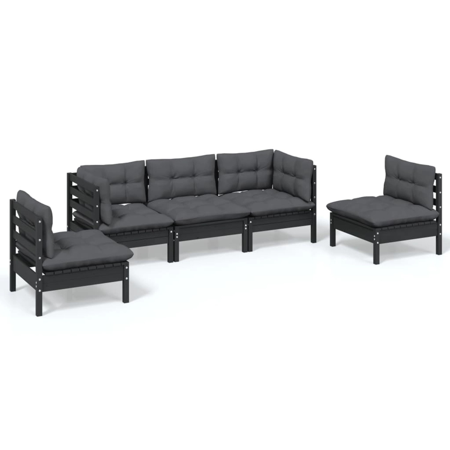 vidaXL 5-tlg Garten-Lounge-Set mit Kissen Massivholz Kiefer Modell 18 günstig online kaufen