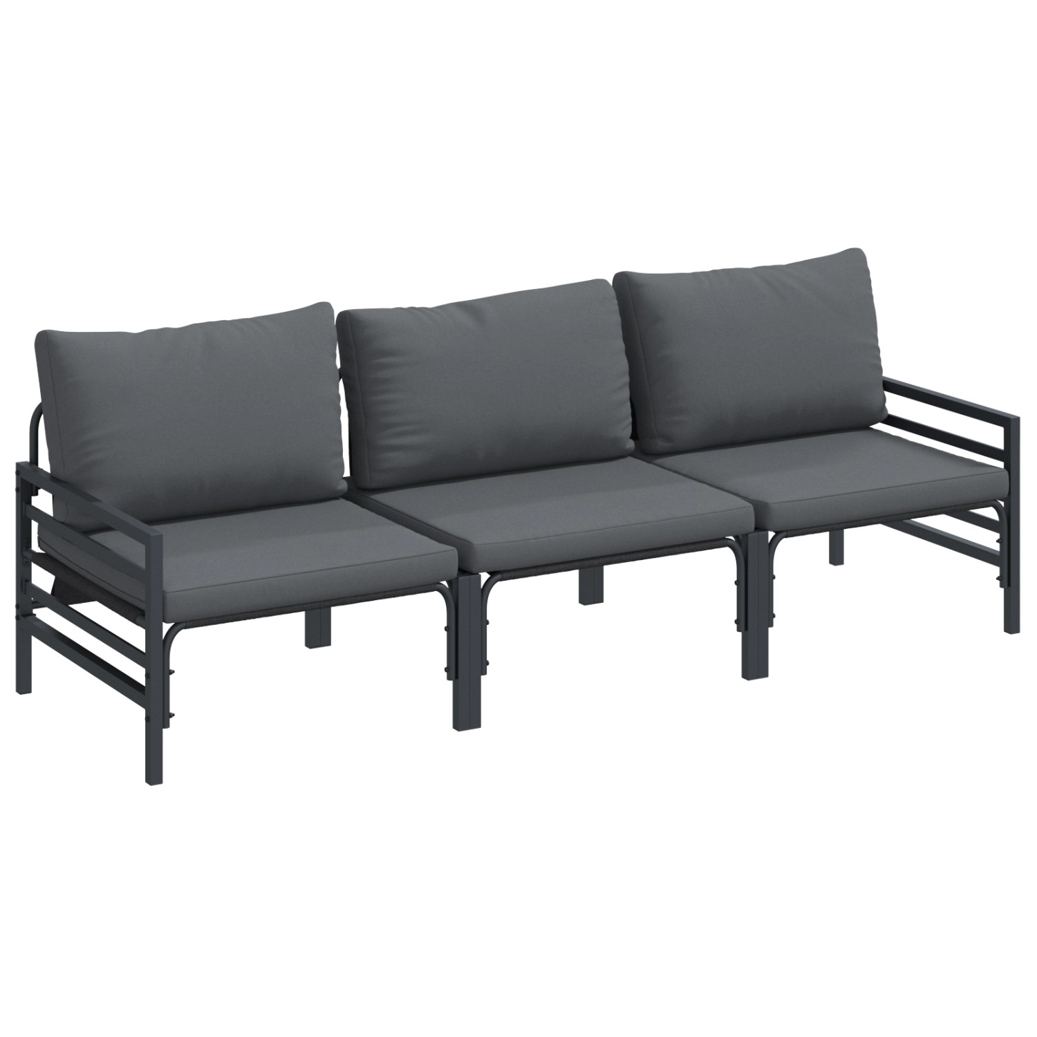 vidaXL Garten-Sofa-Set 3-Tlg Anthrazit Stahl 3378962 günstig online kaufen