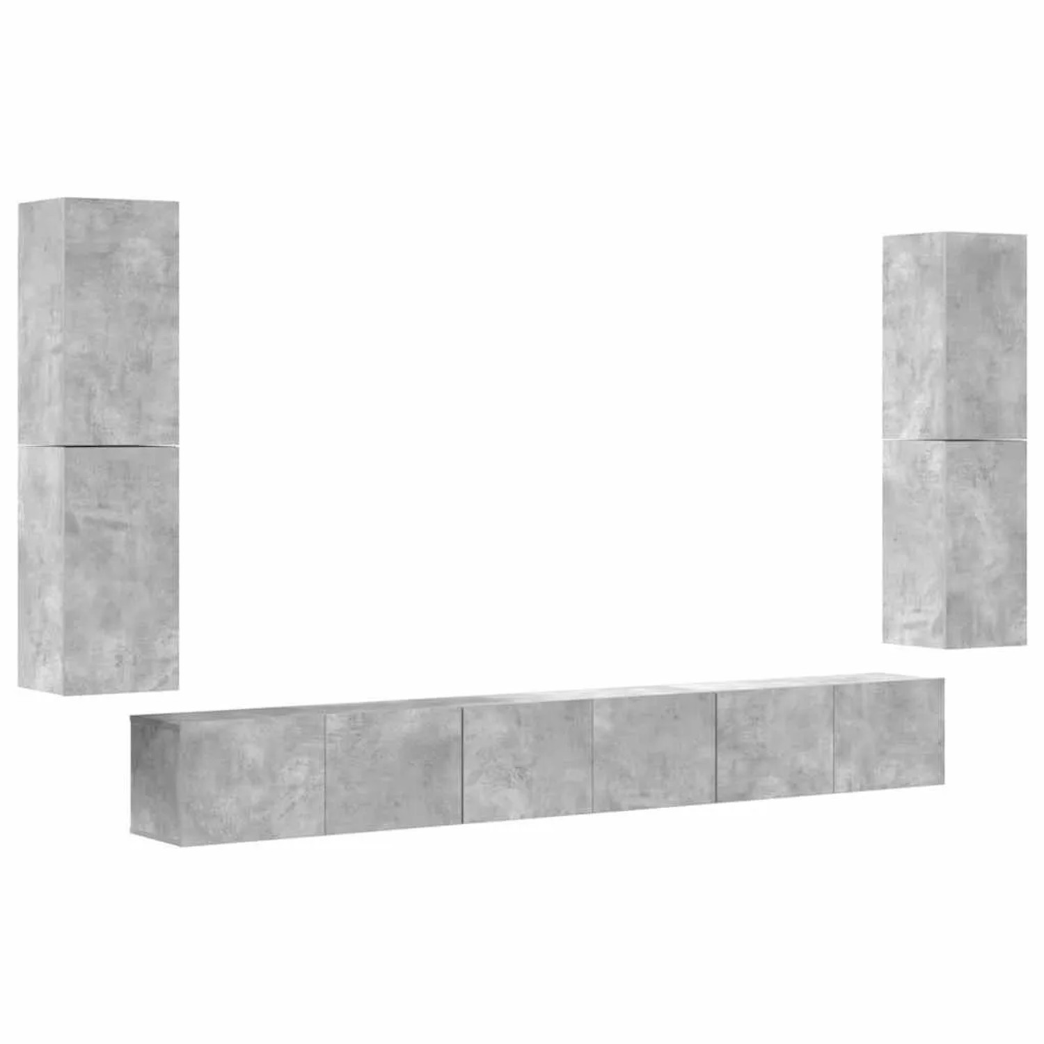 vidaXL 7-Tlg TV-Schrank-Set Betongrau Holzwerkstoff 3114305