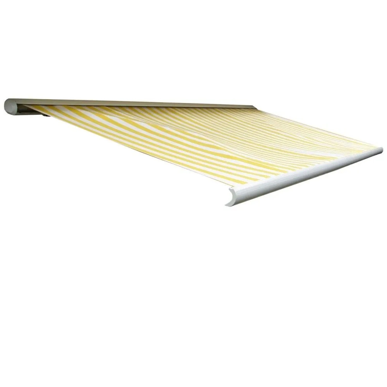 MCW Elektrische Kassettenmarkise H123 4,5x3m Polyester Gelb/Weiß