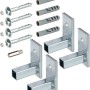 Befestigungs-Set für Fenstergitter, blau verzinkt, zur Montage in der Fensterlaibung.