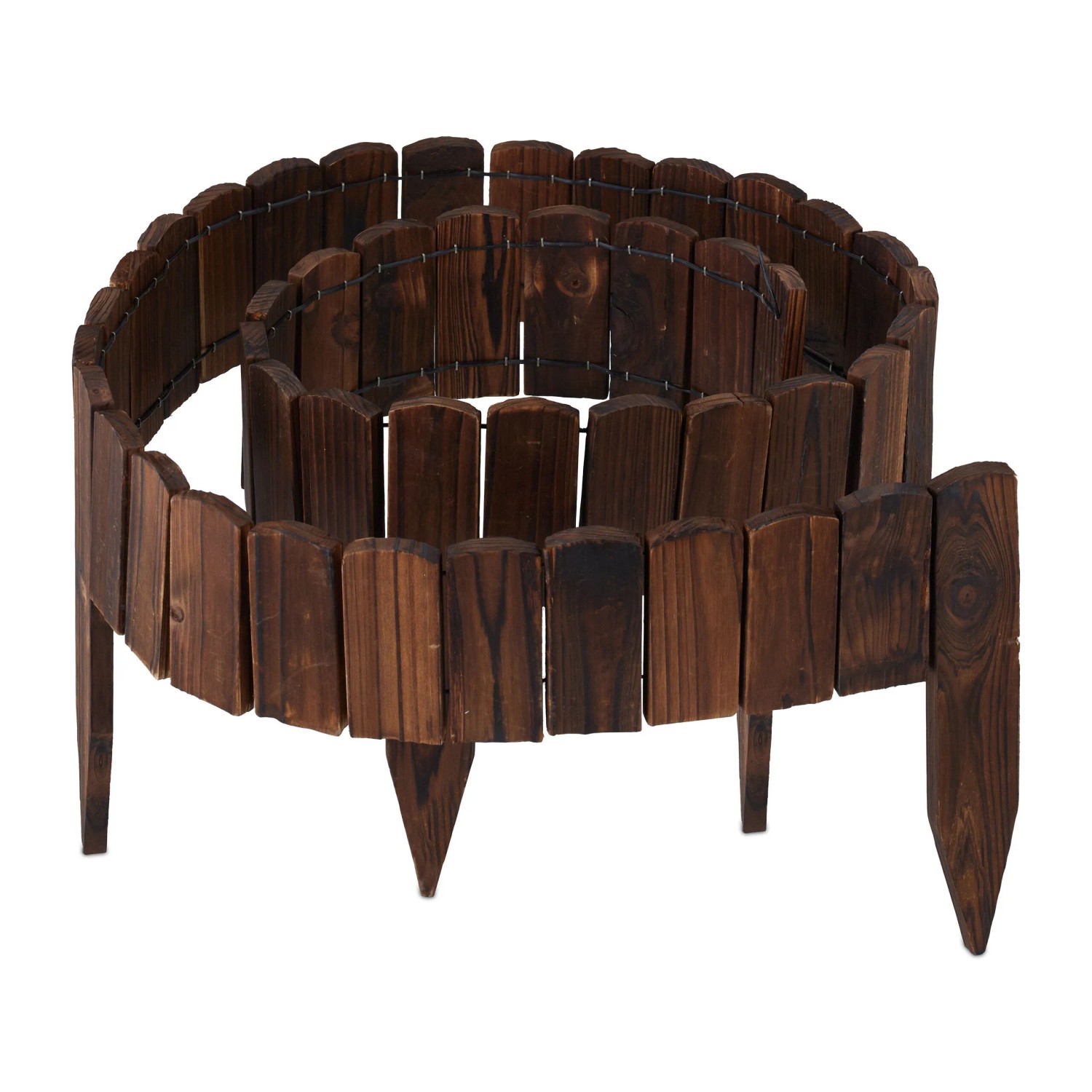 Relaxdays Beeteinfassung Tannenholz Dunkelbraun Flexibel 200 cm x 25 cm 1 kg