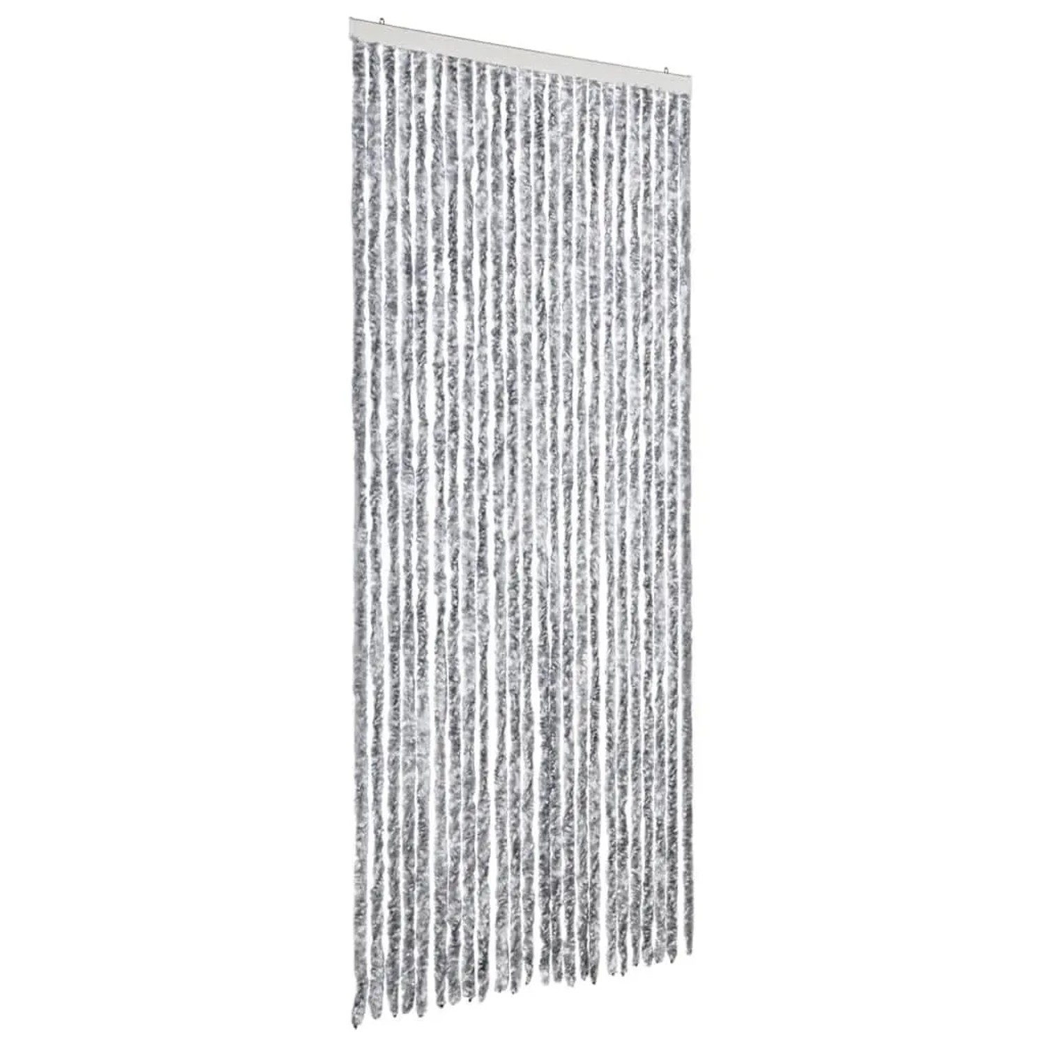 vidaXL Fliegenvorhang Weiß und Grau 100x200 cm Chenille 377375