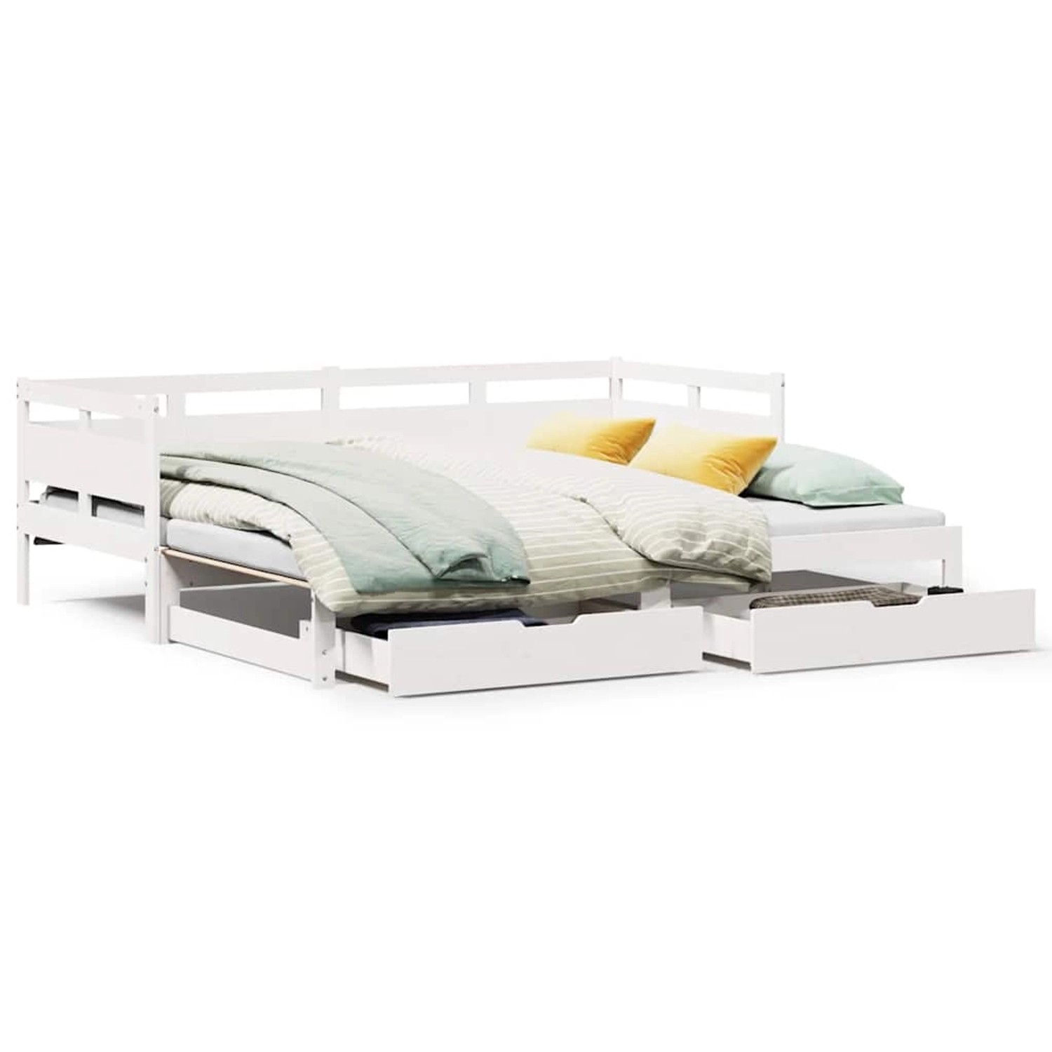 vidaXL Tagesbett Ausziehbar mit Schubladen ohne Matratze Weiß 80x200cm 3302 günstig online kaufen