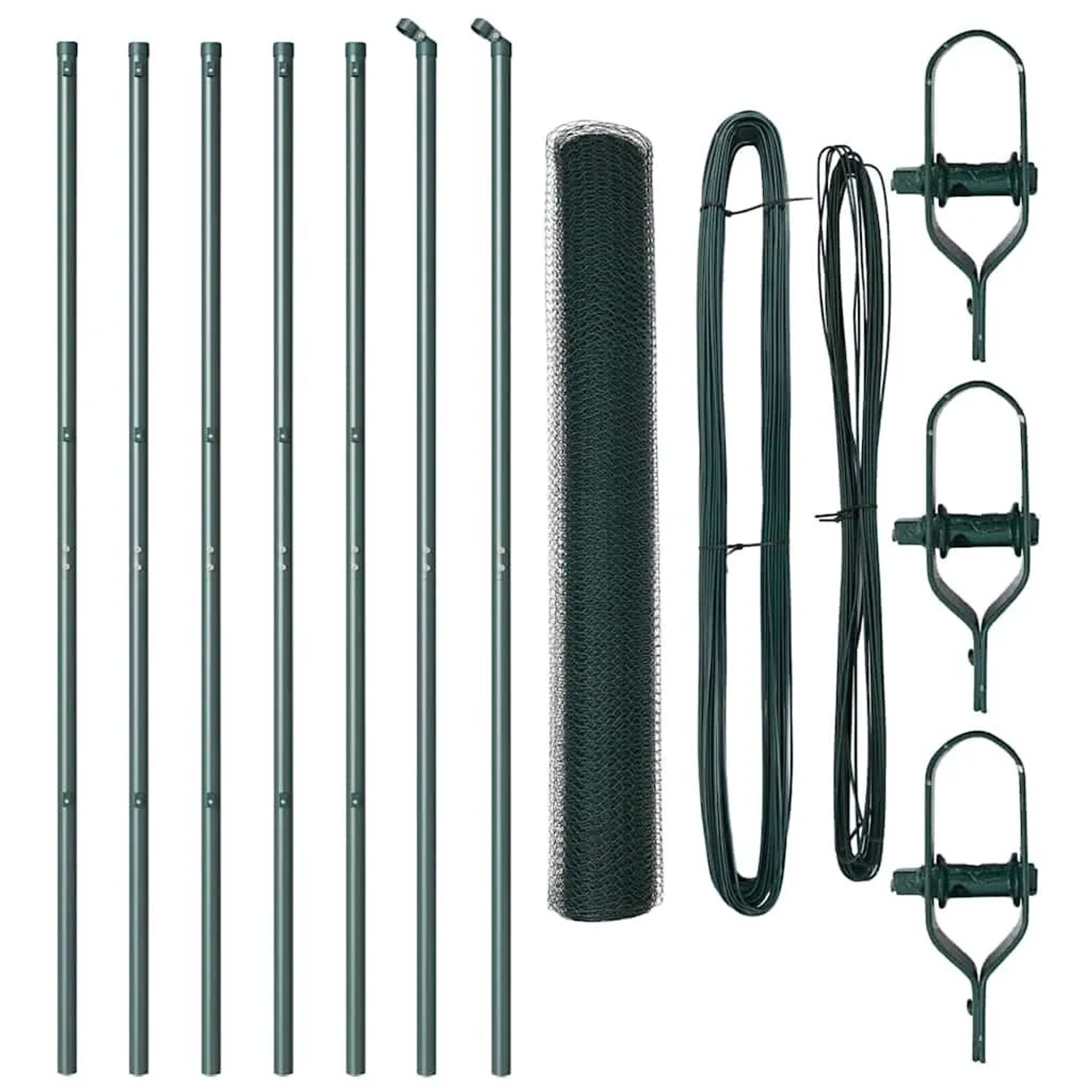 vidaXL Zaunpfosten Grün 10 x 1,2 m 25 mm Maschenweite Stahl und PVC 3352641 günstig online kaufen