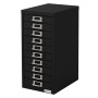 Schwarzer ML-Design Aktenschrank mit 10 Schubladen aus Metall für Büro.