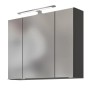 Held Möbel 3D-Spiegelschrank Neapel, 80 cm, Graphitgrau mit LED-Leuchte.