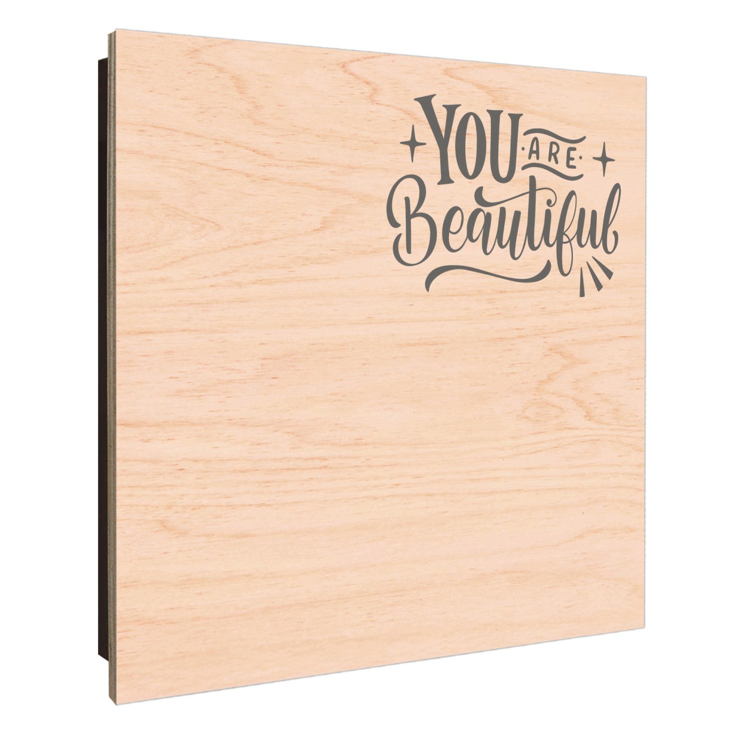 Banjado Schlüsselkasten aus Holz, 30x30cm, mit inspirierender Botschaft. Schlüsselaufbewahrung für 50 Schlüssel.