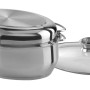 Ovaler GSW Edelstahl Multibräter 38cm 3-in-1 mit Glas- und Edelstahldeckel. Glänzendes Kochgeschirr, induktionsgeeignet.