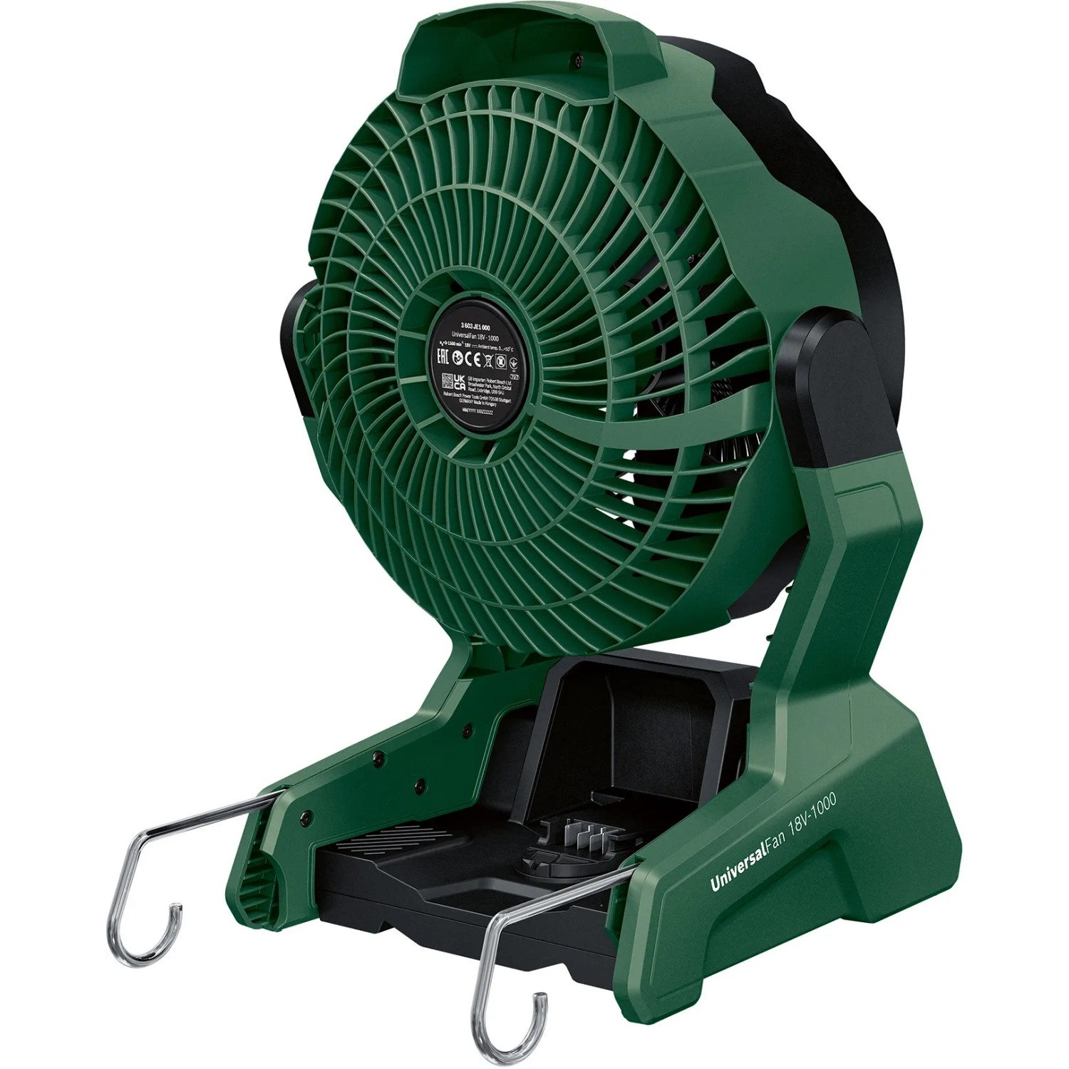 Bosch Akku-Ventilator UniversalFan 18V-1000 mit Akku und Ladegerät, grün.