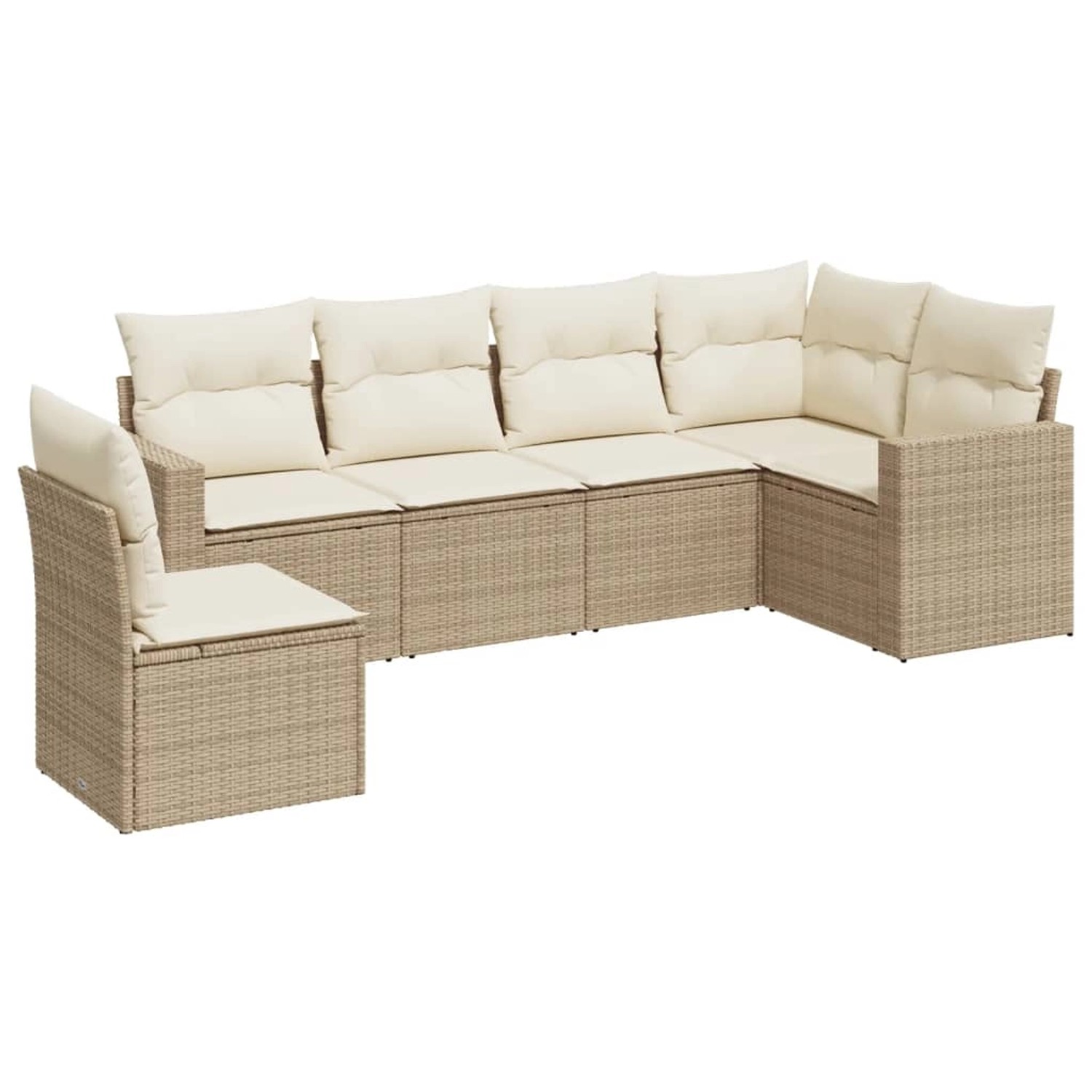 vidaXL 6-Tlg Garten-Sofagarnitur mit Kissen Beige Poly Rattan 3219018 günstig online kaufen