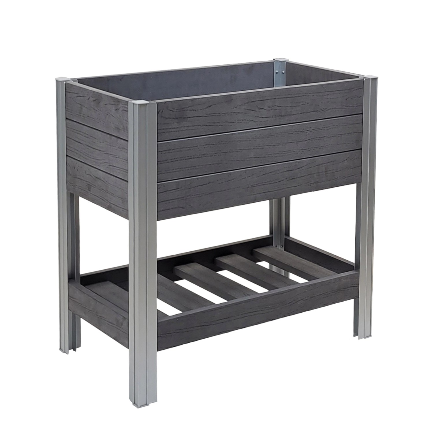 TRUTZHOLM Hochbeet Mit Ablage 79x46x74 cm 65 Liter Holzoptik Robust Witterungsbeständig