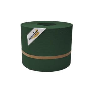 zaunzu Sichtschutz Rille, Tannengrün, 35m Rolle für Doppelstabmattenzaun.