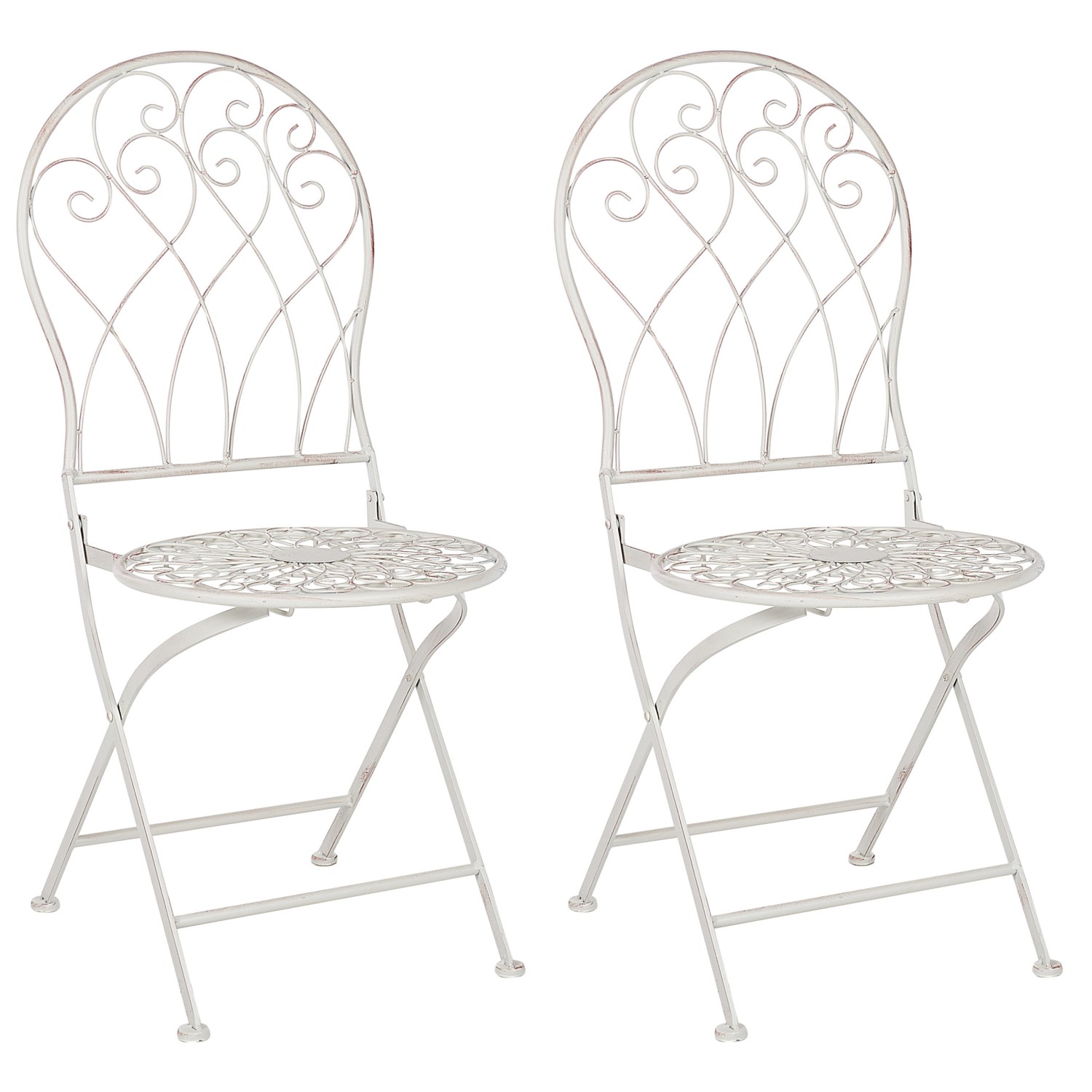 Beliani Gartenstuhl Weiss 46x40x95 günstig online kaufen