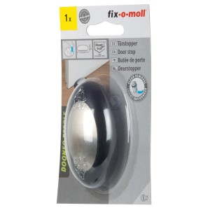 Fix-o-moll Türstopper Dooneo Pebble, schwarz, selbstklebend, 70x40x26 mm.
