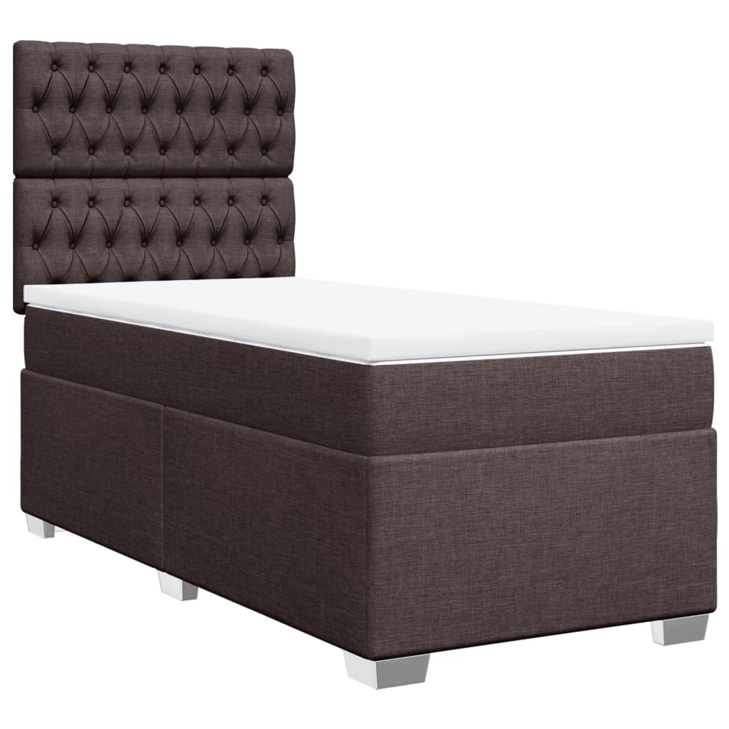 vidaXL Boxspringbett mit Matratze Dunkelbraun 90x190 cm Stoff2097761 günstig online kaufen