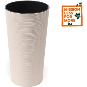 Weißes Siena Garden Pflanzgefäß Eco Locon, Ø 25 cm, Höhe 46,5 cm, mit matter Rillenoptik.
