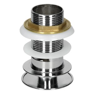 Universal Ablaufgarnitur für Waschbecken mit Überlauf, verchromt.