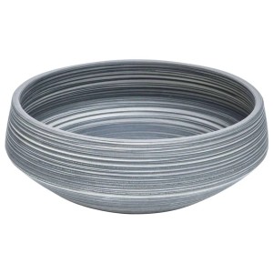 vidaXL Aufsatzwaschbecken Grau Rund Ø41x14 cm Keramik 155066