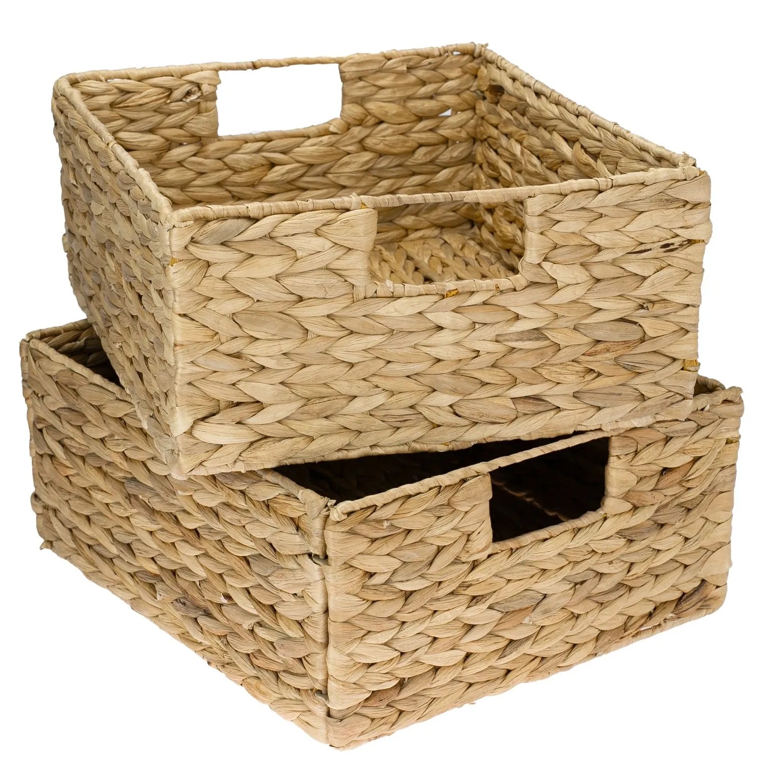 HMF 37243-S2 Aufbewahrungskorb Korb Geflochten Wasserhyazinthe Seegras Kallax Halbes Fach 30x34x15cm