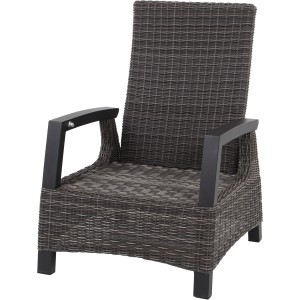 Siena Garden Loungesessel Corido in Anthrazit mit Geflecht und Armlehnen aus Aluminium.