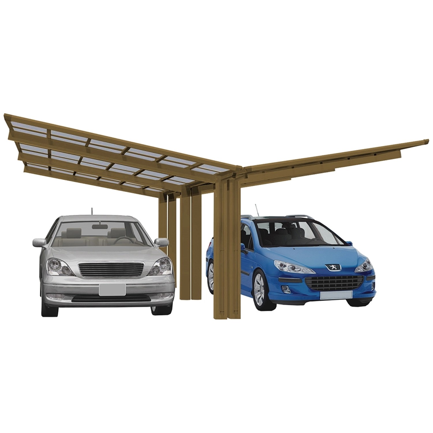 Ximax Alu Doppelcarport Linea Typ 110 Bronze 548 x 495 cm Sonderfertigung günstig online kaufen