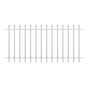 Eleo Gartenzaun Ancona, 96x90 cm, feuerverzinkt, mit Kugelspitzen. Metallzaun für den Garten.