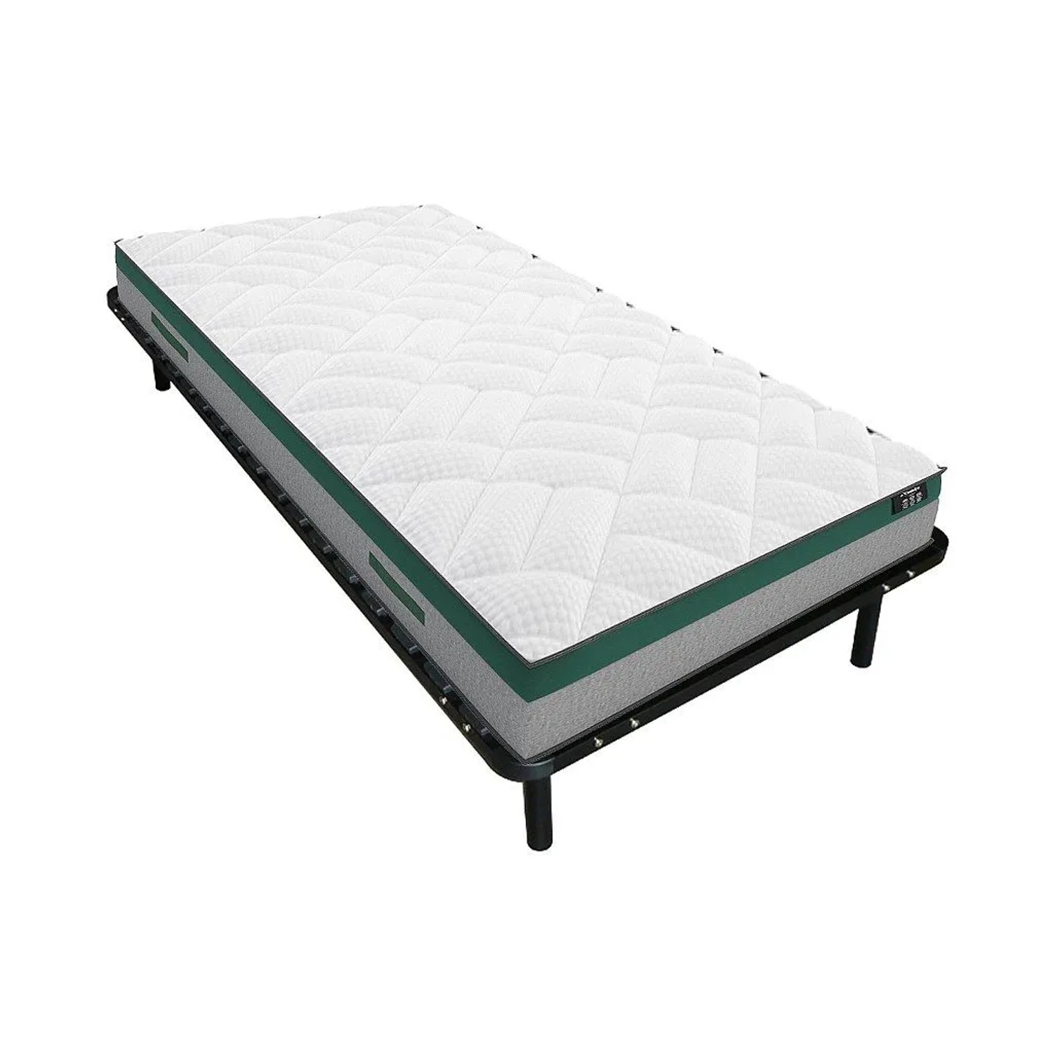 Vente-unique Matratze Und Lattenrost Prestige Schwarz 188 cm  190 cm  3.8 cm