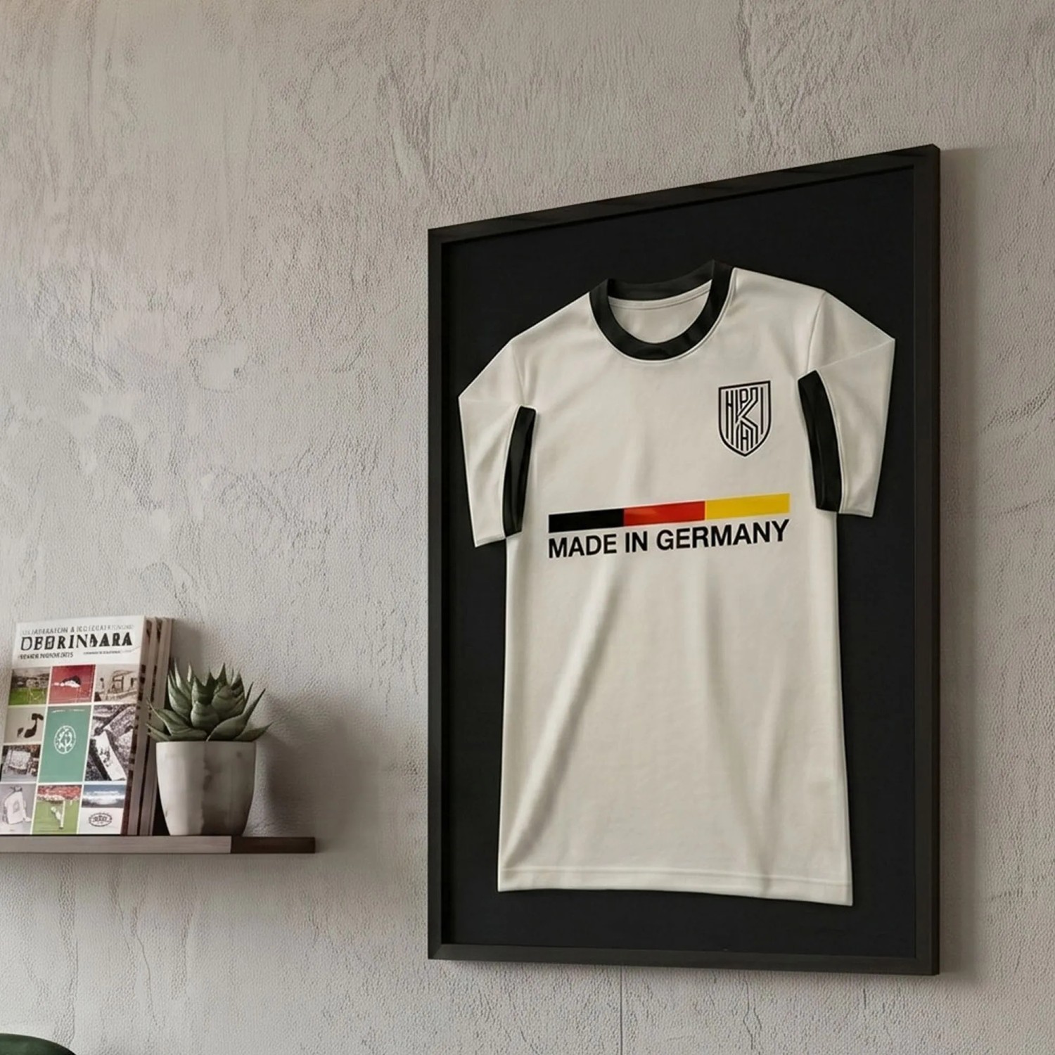 K-Möbel Echtholz Trikot Rahmen Schwarz 50x70 cm für Kindertrikots & Fan Shirts