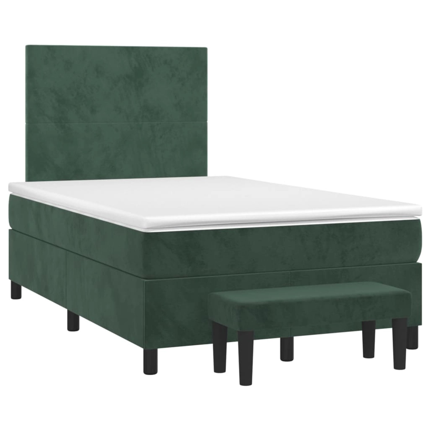 vidaXL Boxspringbett mit Matratze Dunkelgrün 120x190 cm Samt 3270460 günstig online kaufen