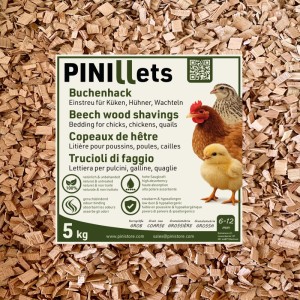 PINI Buchenhack Grob 5 kg Einstreu für Hühner, Küken & Wachteln