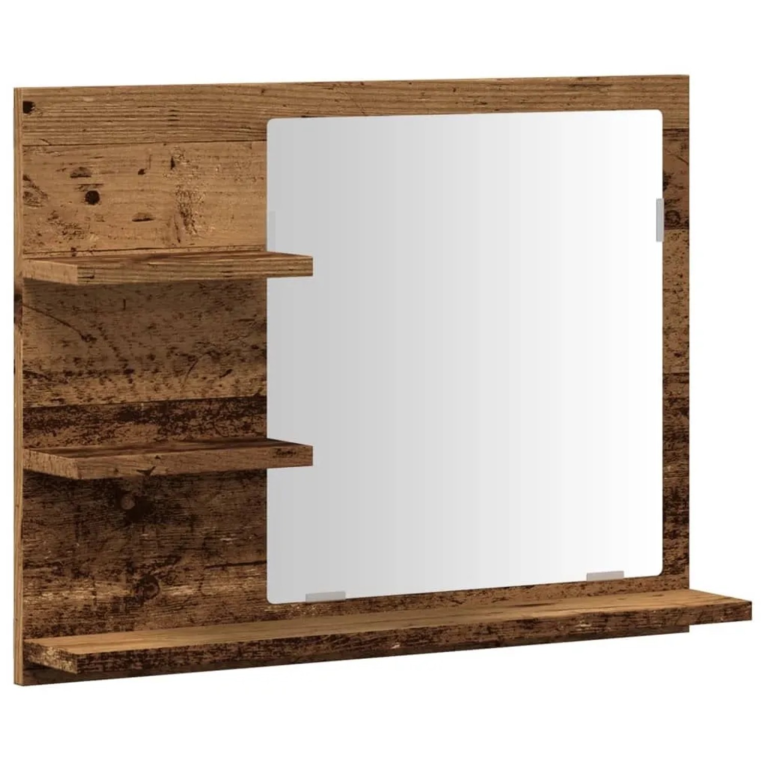vidaXL Badspiegel mit Ablagen Altholz-Optik 60x10,5x45 cm 856255