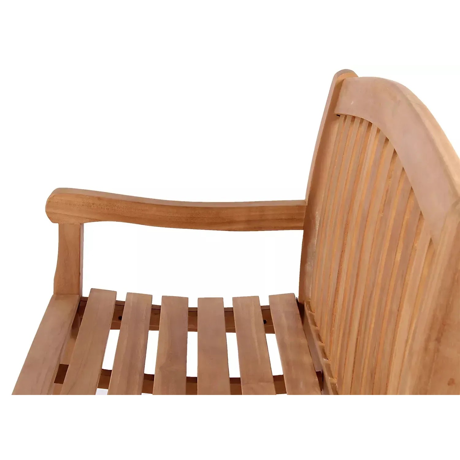 Detailansicht der GarWoh Gartenbank Swindon aus Teakholz, Möbel für den Garten.