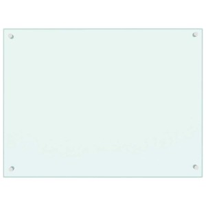 DELUKE Küchenrückwand Glas 80x60cm Weiß Wandverklediung Küche Wandschutz Spritzschutz Herdspritzschutz Glasplatte