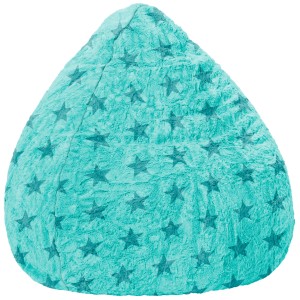 Türkiser Sitzsack BeanBag Fluffy mit Sternenmuster, 220 l Füllvolumen.