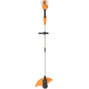 Worx Akku-Rasentrimmer WG183E.9, 40V (2x20V), 33cm Schnittbreite, orange, mit verstellbarem Handgriff.