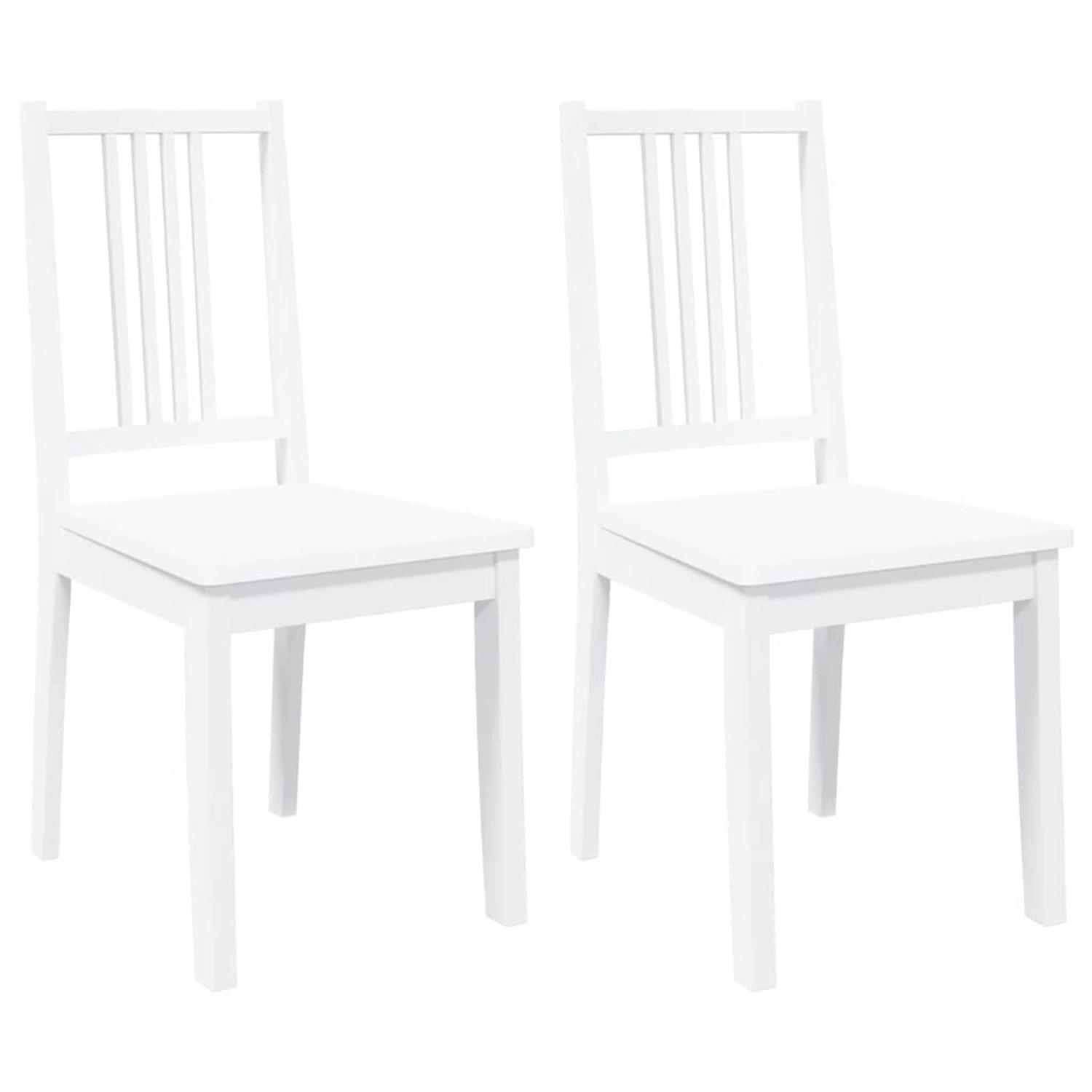 vidaXL Esszimmerstühle 2 Stk Weiß Massivholz Gummibaum 4102400 günstig online kaufen