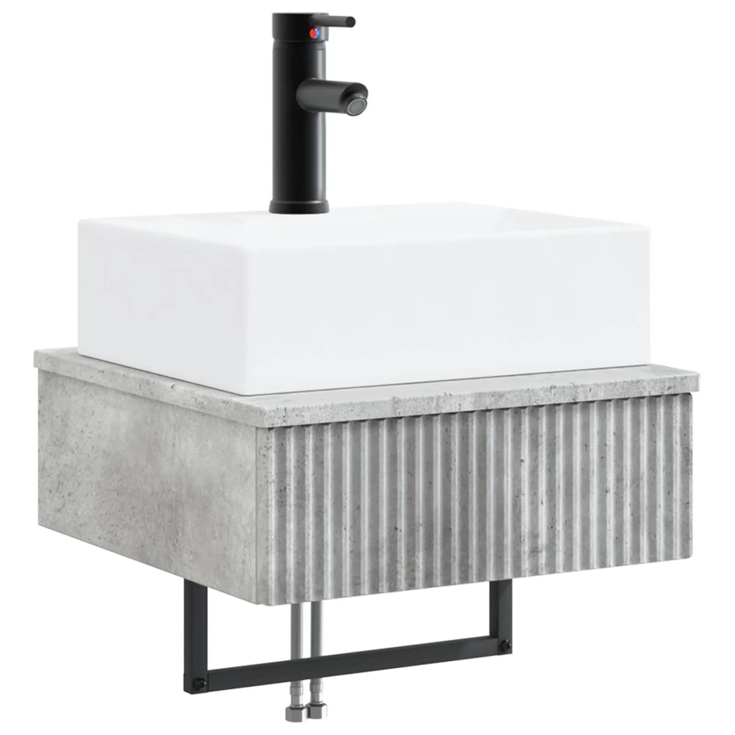vidaXL Wandmontiertes Waschbecken Betongrau 40 x 41 x 39 cm 890201