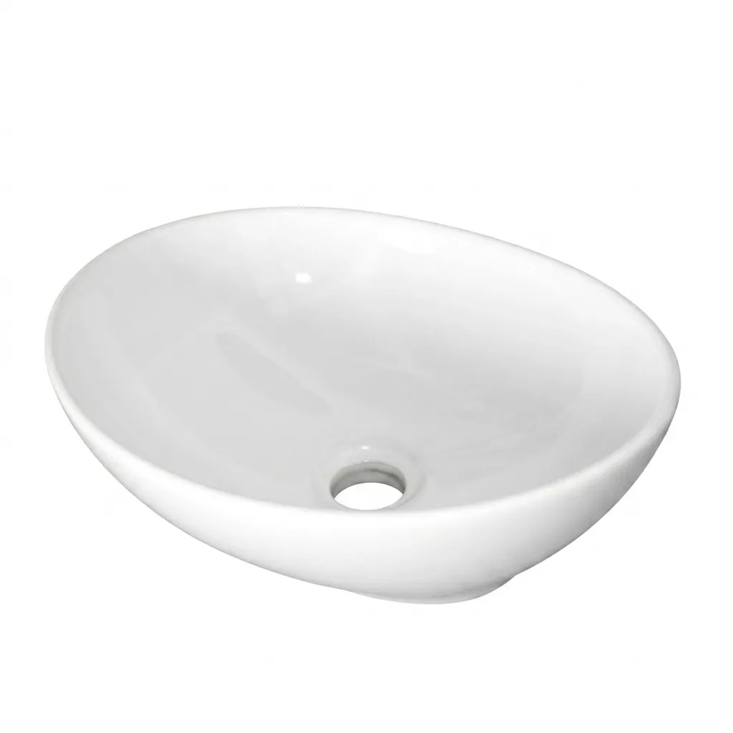 Wohnfreuden Keramik Aufsatzwaschbecken 41 cm Oval Weiß