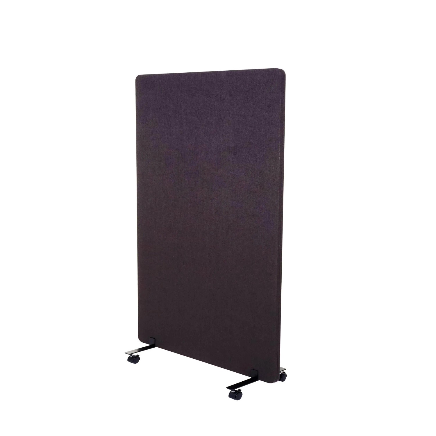 MCW Akustik-Trennwand G77 Doppelwandig Rollbar Textil 127x80cm Braun-Grau